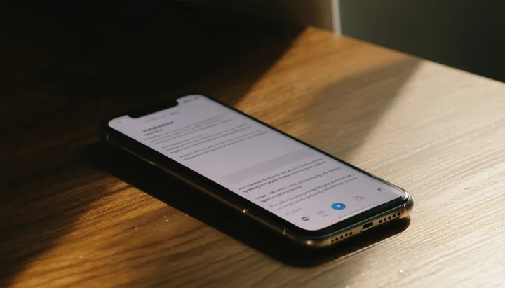 Celular sobre mesa de madeira mostrando aplicativo de apostas desfocado, em ambiente de luz natural, representando o cotidiano de quem vive o vício em apostas