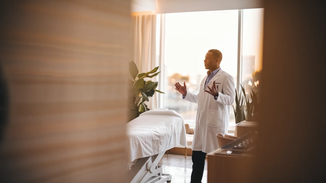 Atendimento de fisioterapia no Instituto MHS, toque terapêutico cuidadoso